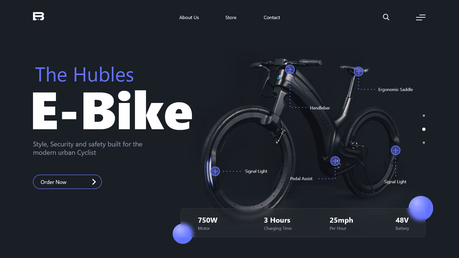 The Hubles E-Bike — product landing page