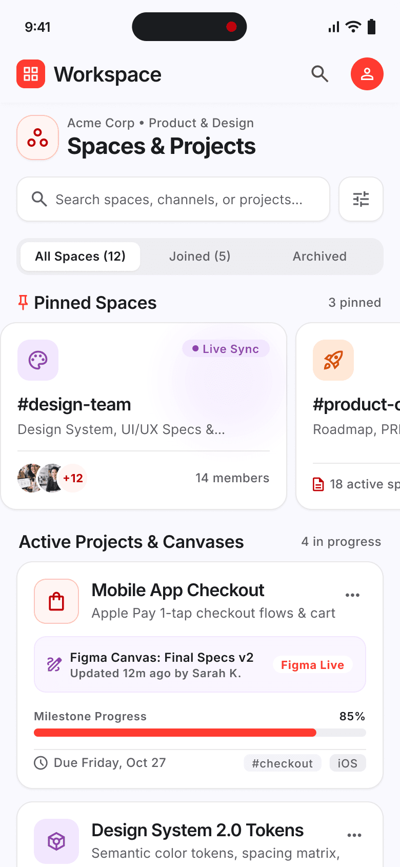 Spaces & projects